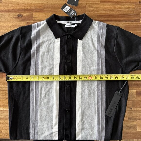 Spring & Mercer Men's Short Sleeve Polo Sweater Striped (FITS LIKE A XL) Preppy - Picture 13 of 13